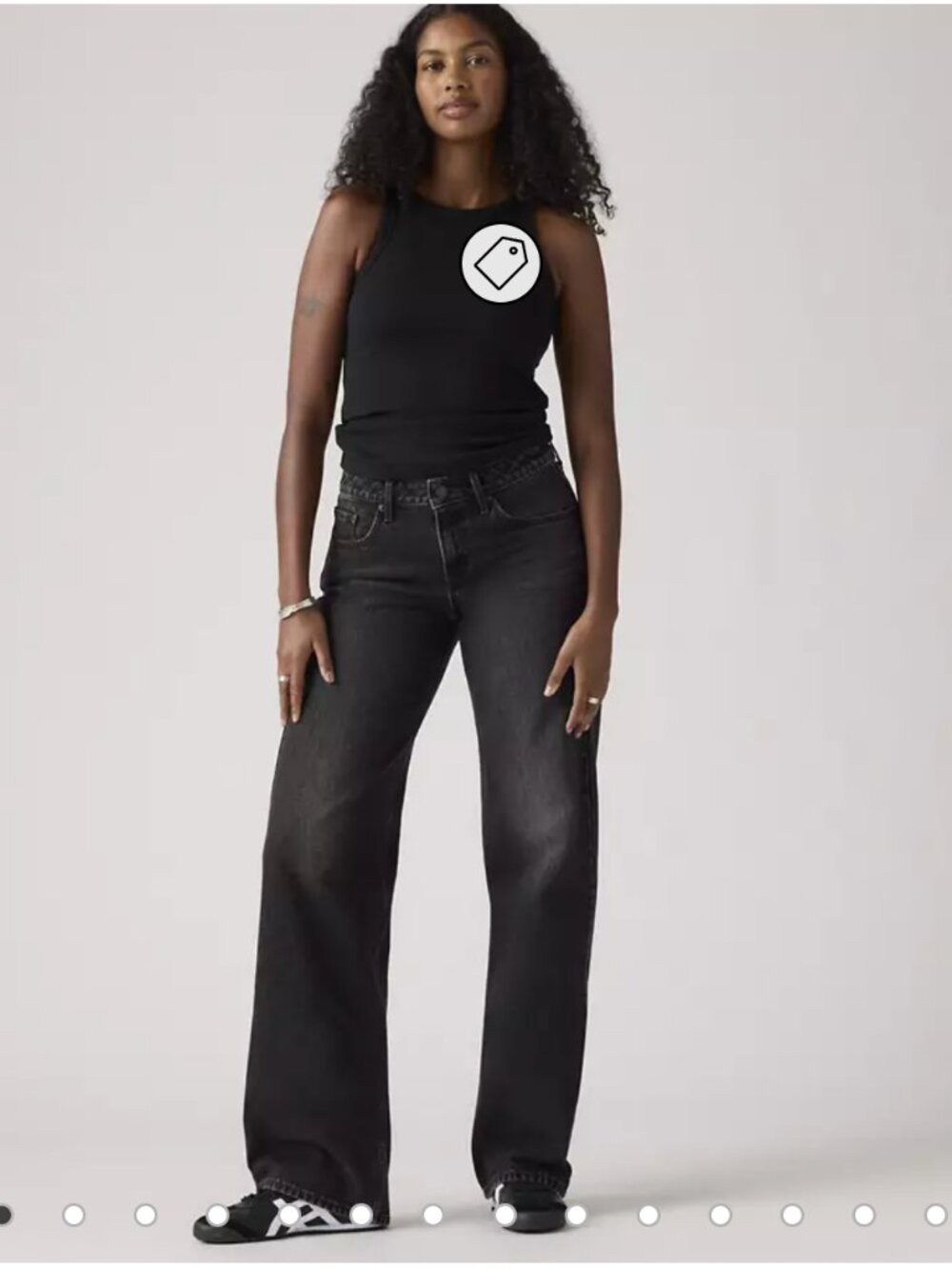 Levi low rise jeans, low loose jeans in tech storm